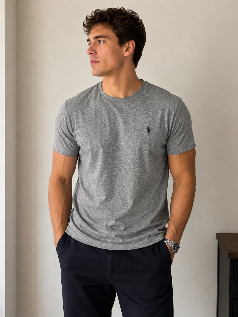 Polo by Ralph Lauren Men’s Classic Crew Neck T-Shirt - Heather Gray size XL